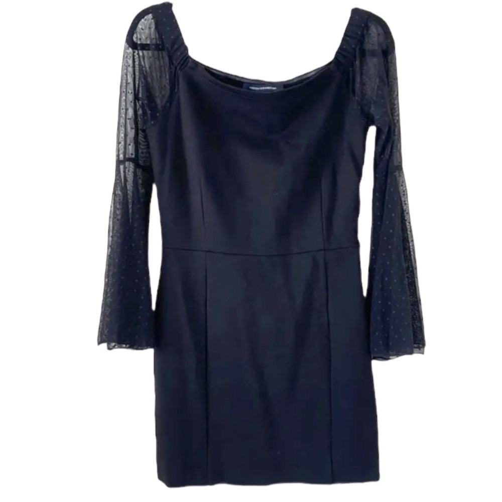 French Connection Black Bell Sleeve Mini Dress-Medium